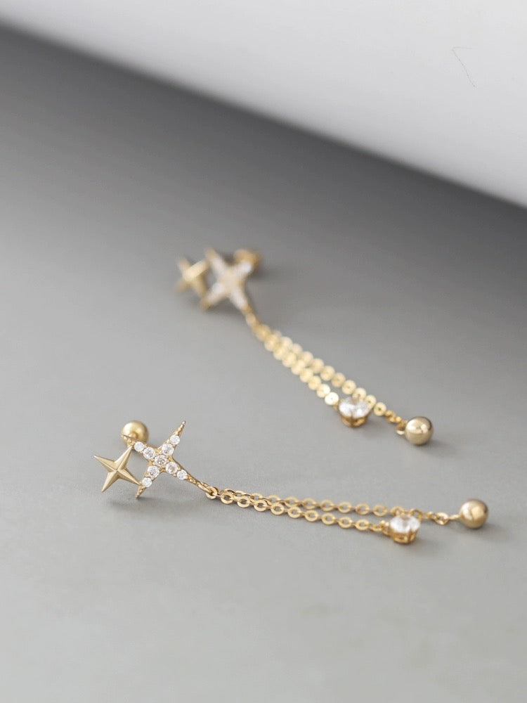 Bright Star Chain Stud Earrings