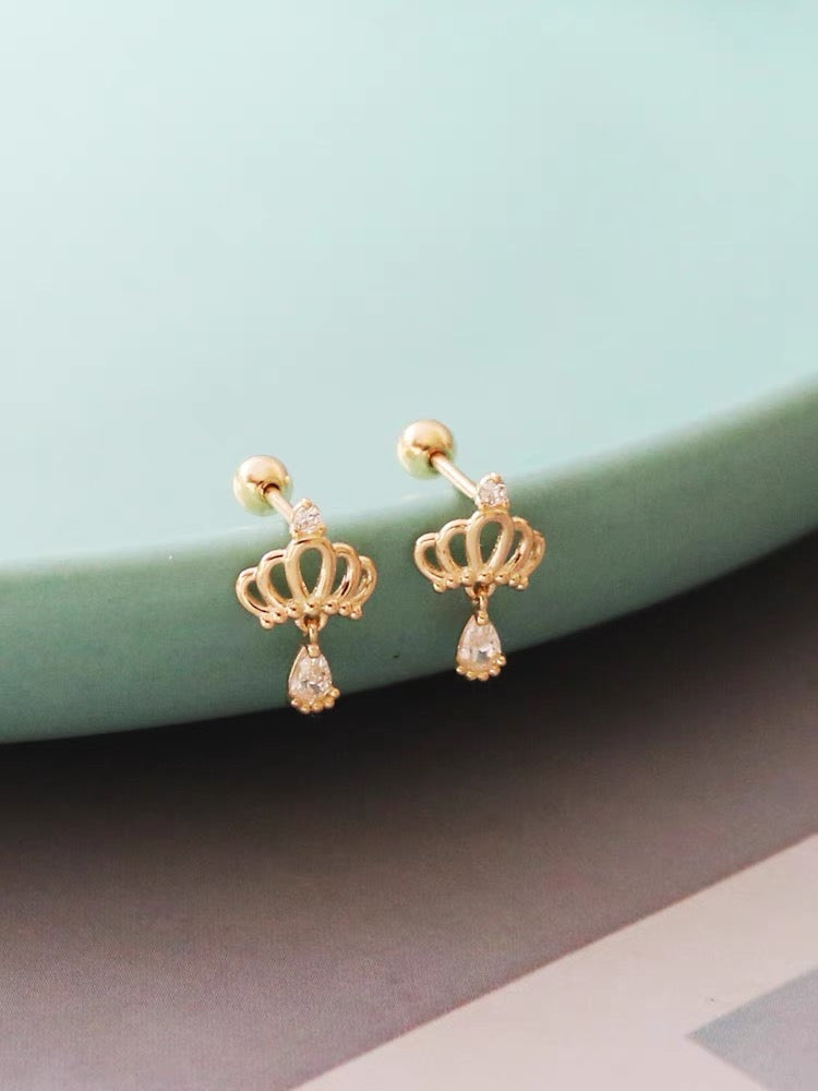 Coronet Pear Drop Stud Earrings