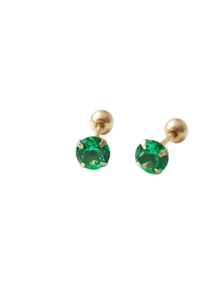 Four Claw Green Gem Stud Earrings