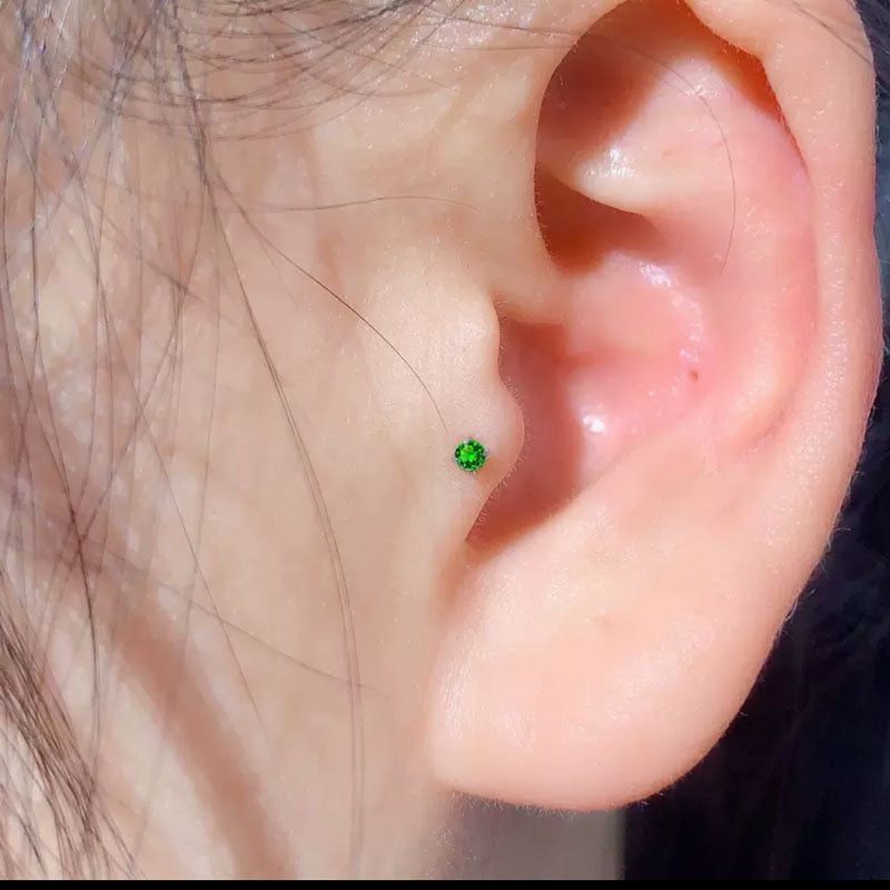 Four Claw Green Gem Stud Earrings