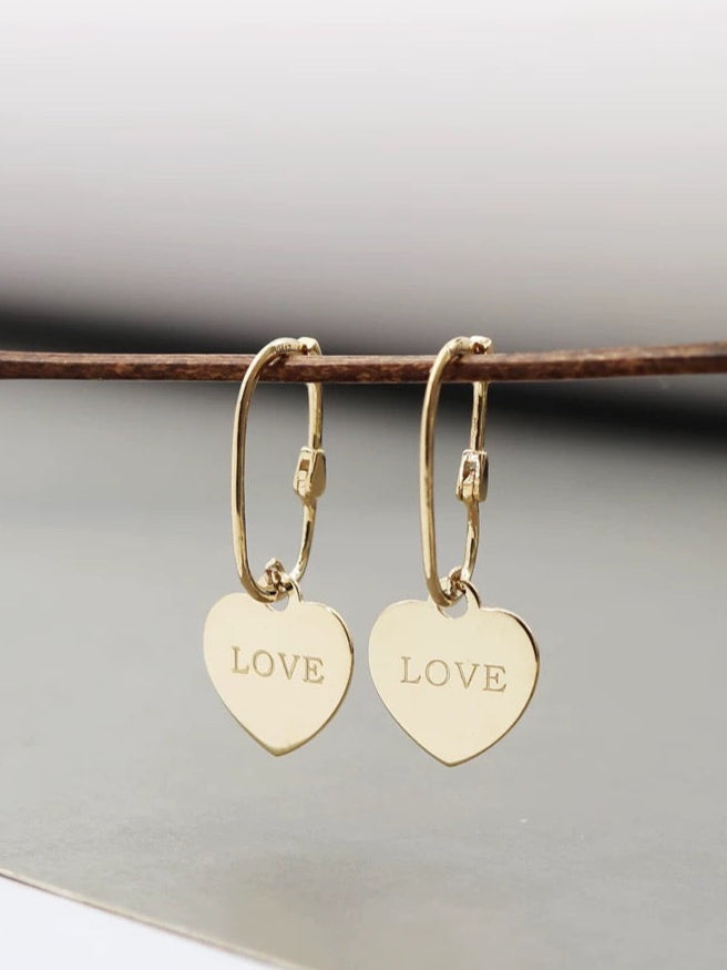 Large Heart Plate Buckle Earrings