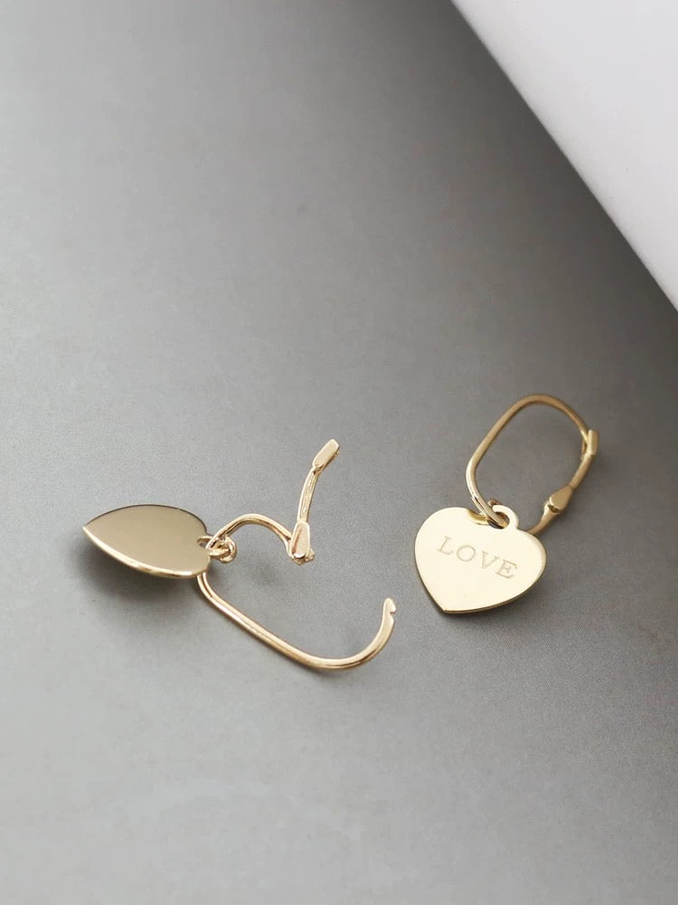 Large Heart Plate Buckle Earrings