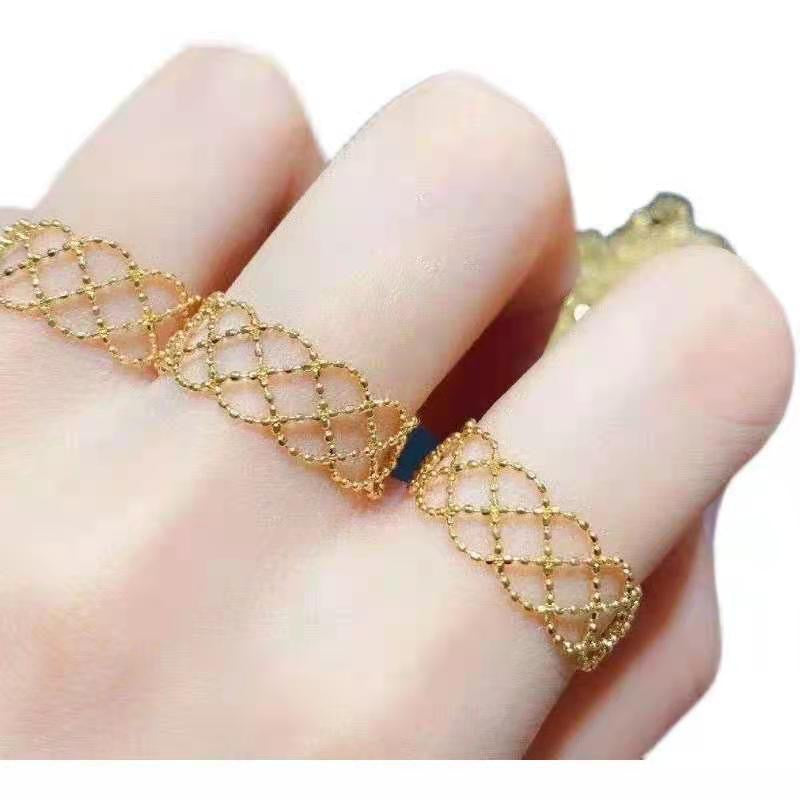 Adjustable Beaded Lattice Chain Ring