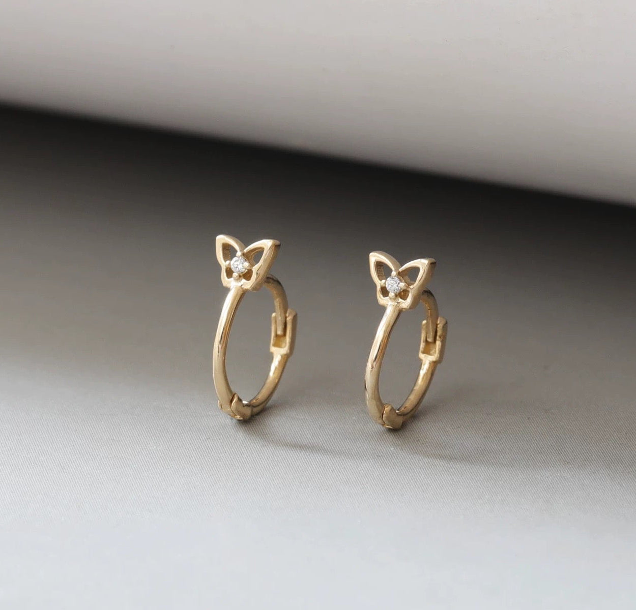 Butterfly Motif Huggie Hoops