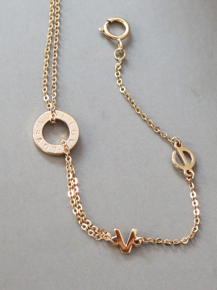 L.O.V.E  Ring Chain Bracelet