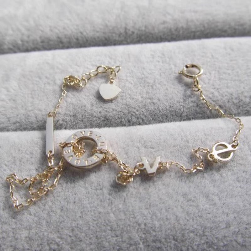 L.O.V.E  Ring Chain Bracelet