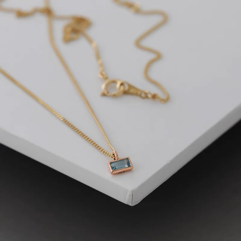 Two Tone Blue Charm Necklace