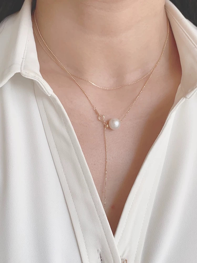 Adjustable XL Pearl Lariat Necklace