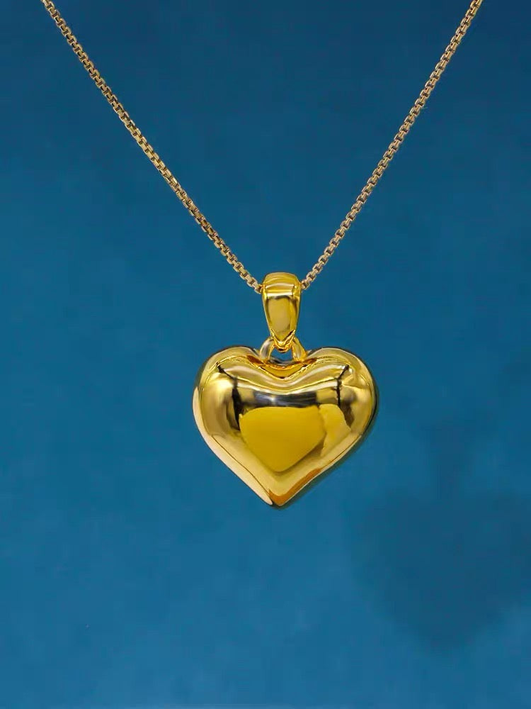 Puff Heart Charm Necklace