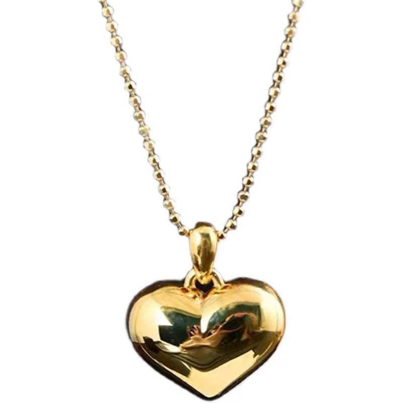 Puff Heart Charm Necklace