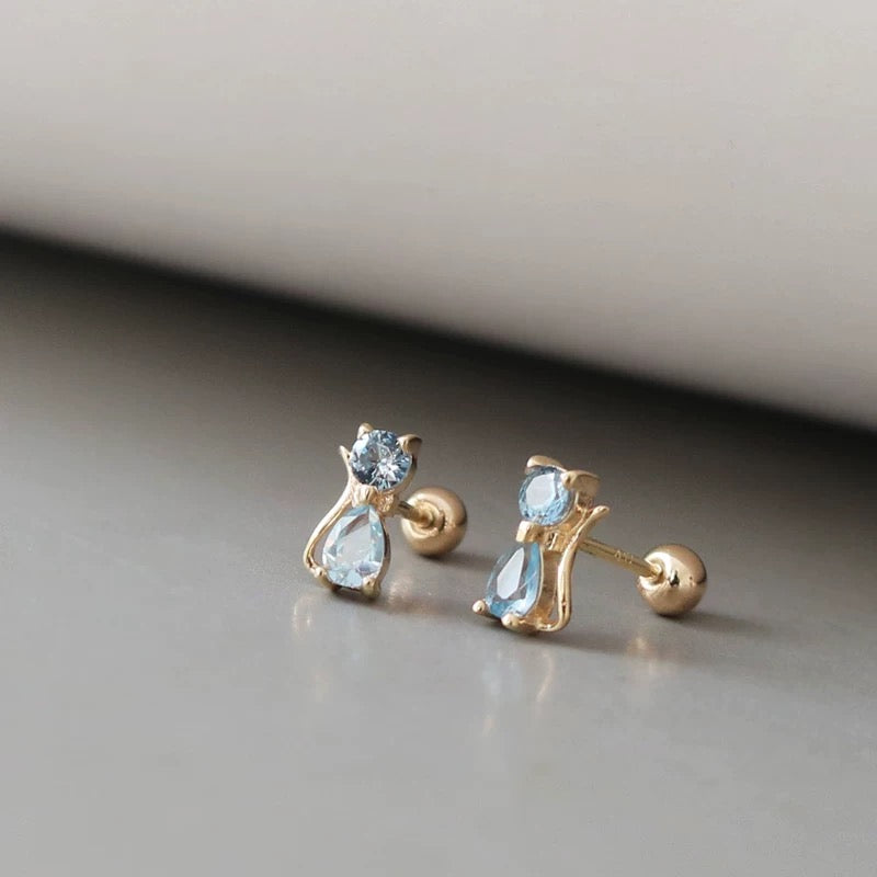 Posh Cat Stud Earrings