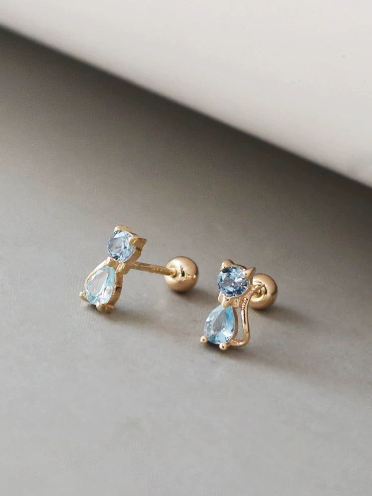 Posh Cat Stud Earrings