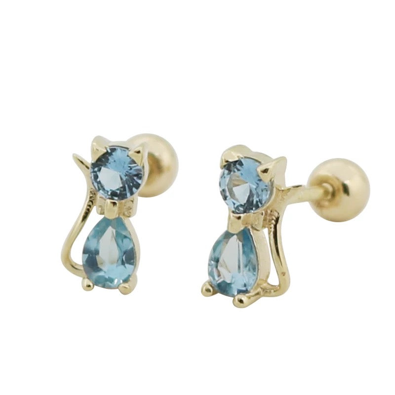 Posh Cat Stud Earrings