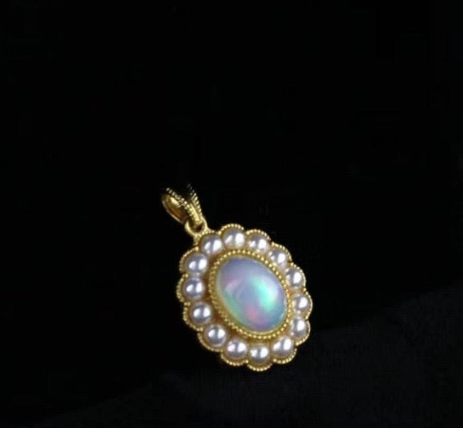 Opal & Pearl Antique Charm Pendant