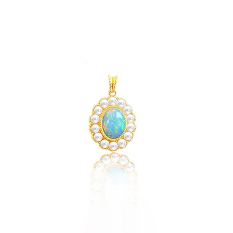 Opal & Pearl Antique Charm Pendant