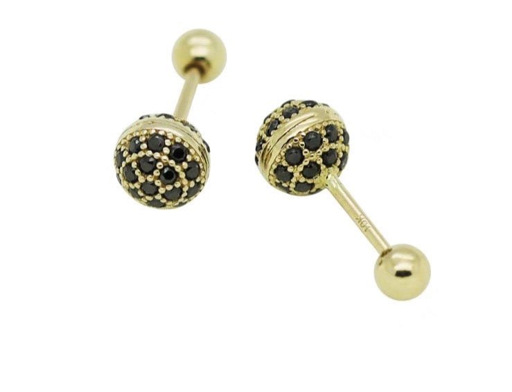 Black Stones Opera Stud Earrings