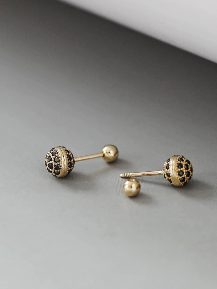 Black Stones Opera Stud Earrings