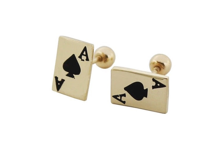 Ace of Spade Card Stud Earrings