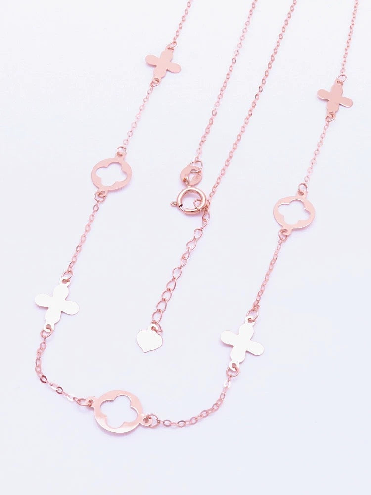 Flower Petal Chain Necklace