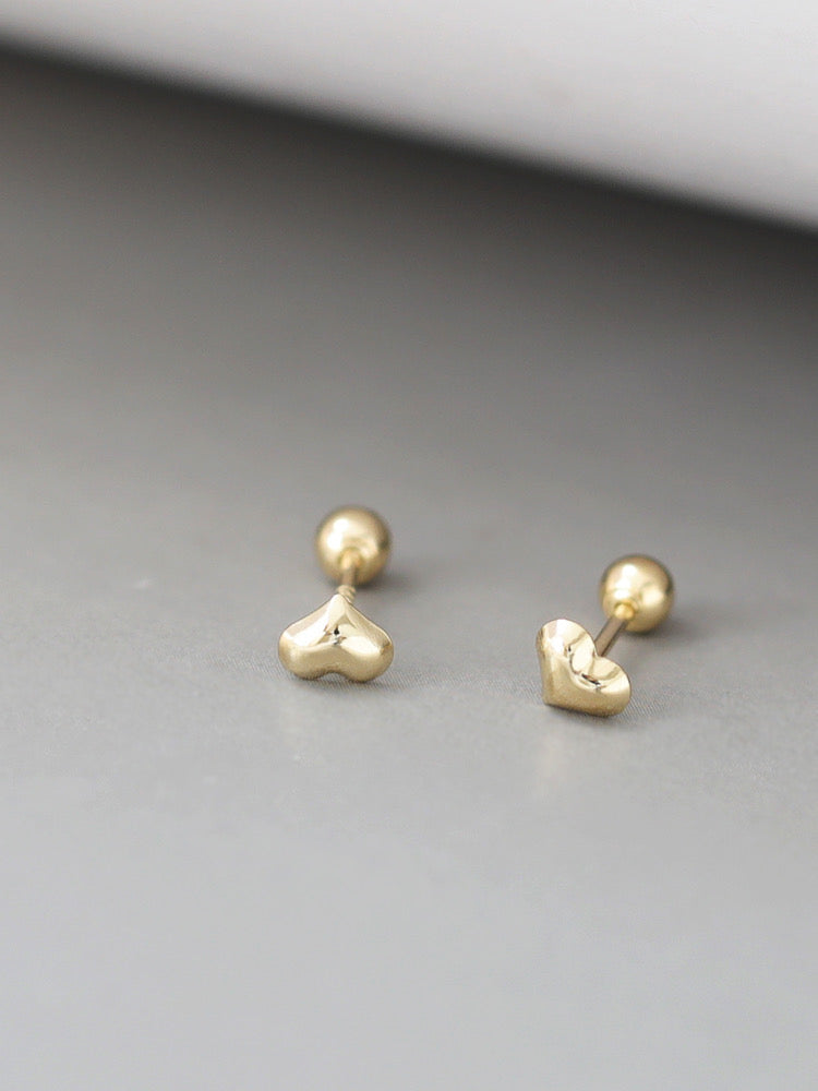 Puff Heart Stud Earrings