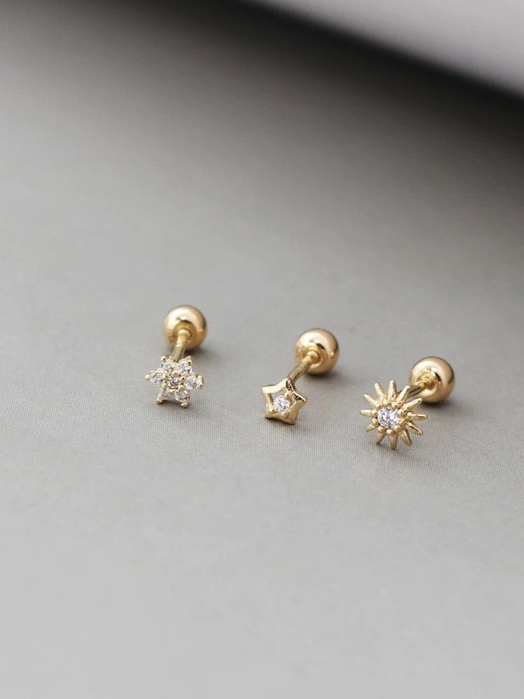 Trio Heavenly Stars Stud Earrings