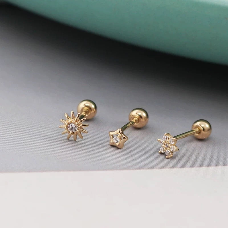 Trio Heavenly Stars Stud Earrings