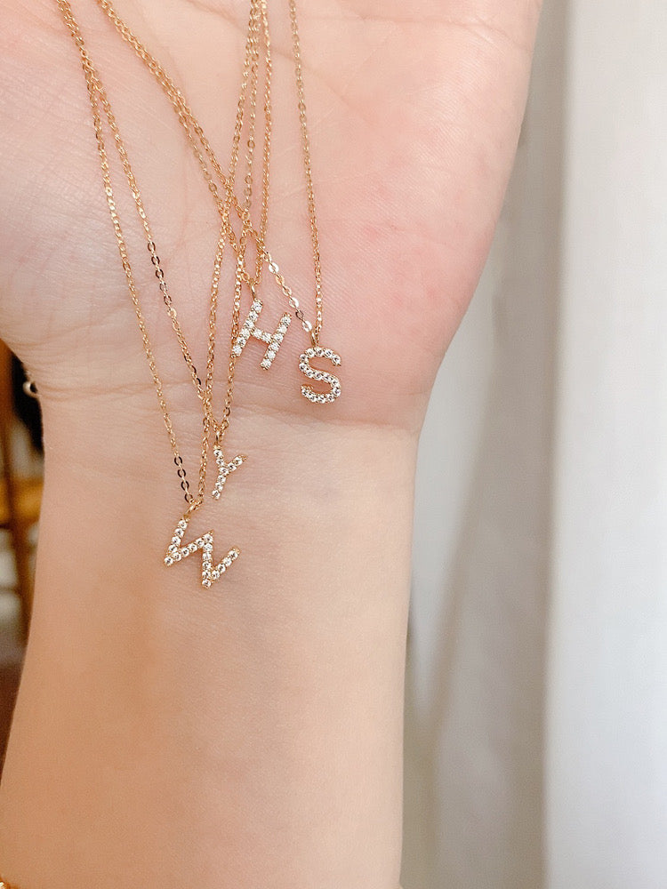 Glossy Alphabet Charm Necklace