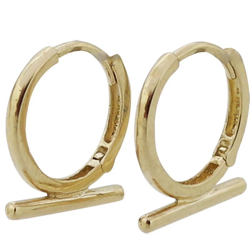 Omega Ring Huggie Hoops