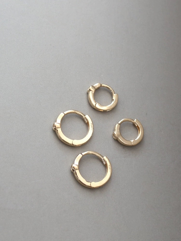 Mini Bezel Huggie Hoops