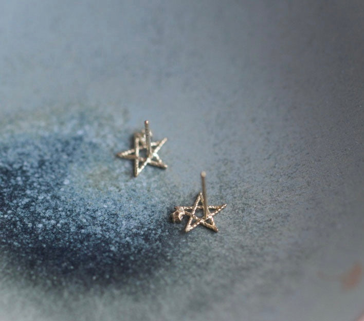 Twisted Gem Star Stud Earrings