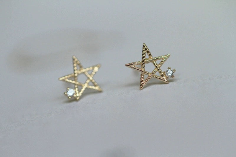 Twisted Gem Star Stud Earrings