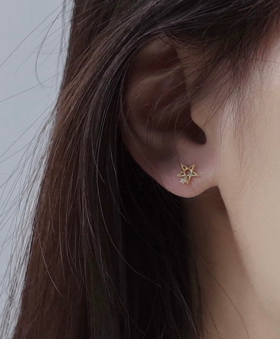 Twisted Gem Star Stud Earrings