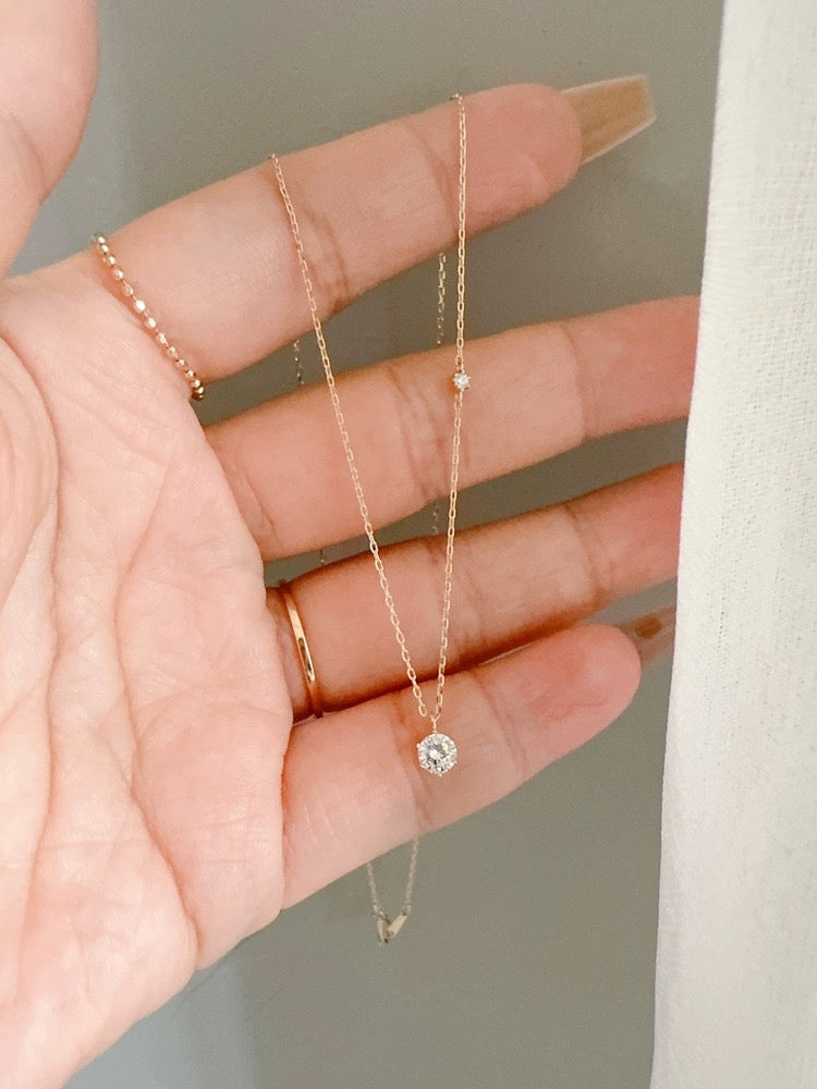 Round Solitaire Stone Necklace