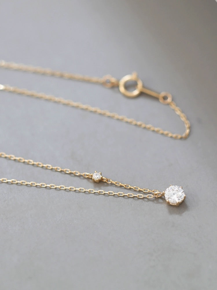 Round Solitaire Stone Necklace