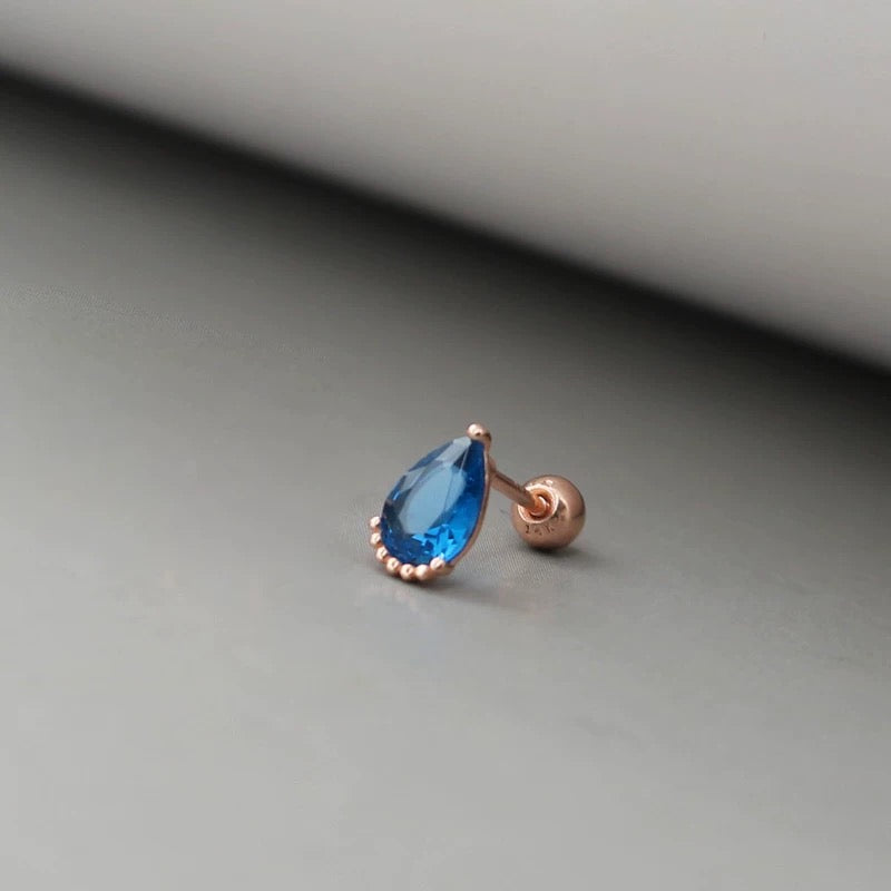 Trio Aria Blue Stud Earrings