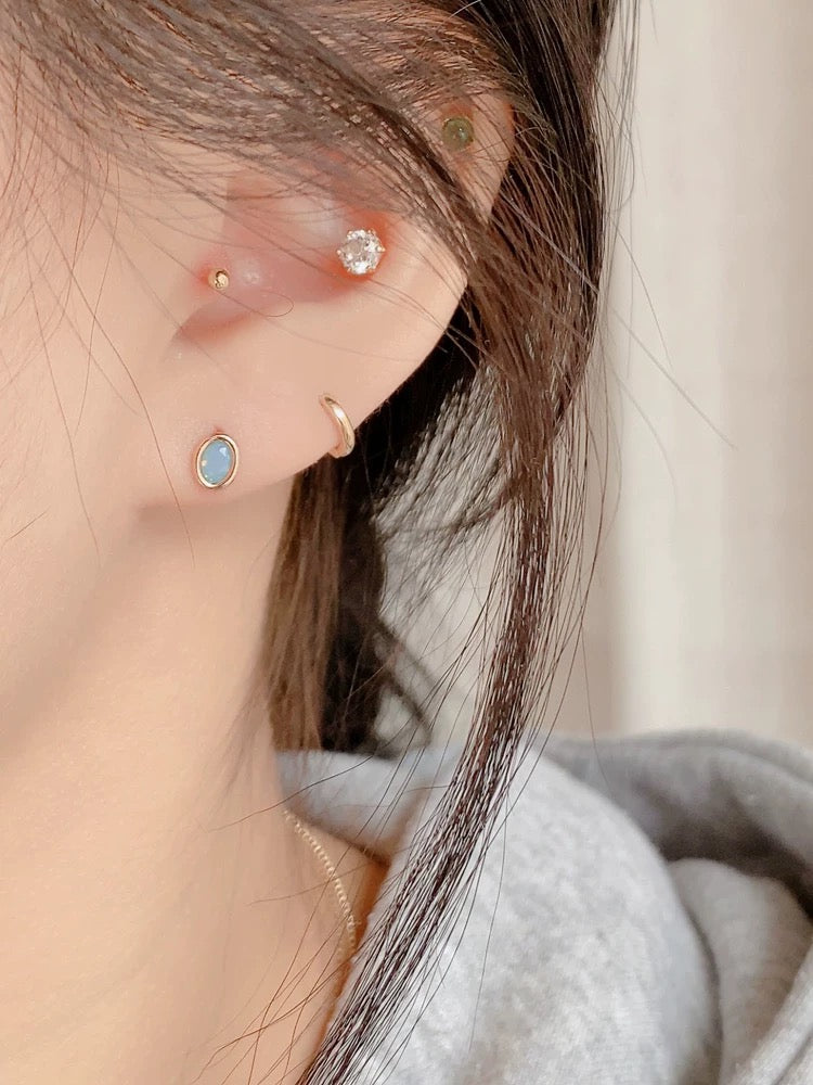 Trio Aria Blue Stud Earrings