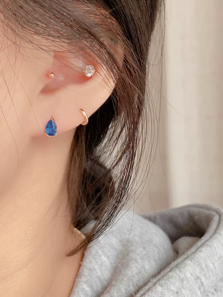 Trio Aria Blue Stud Earrings