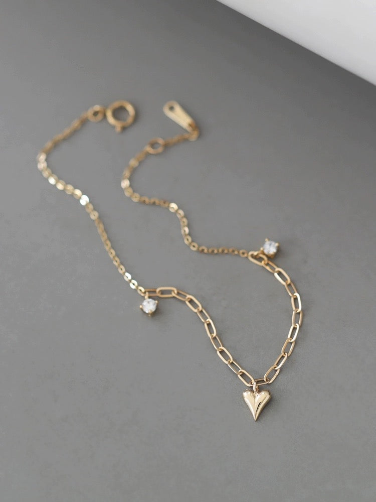 Asymmetric Dagger Heart Bracelet