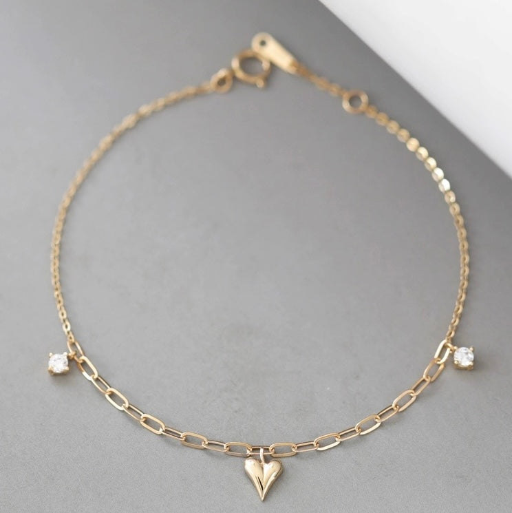 Asymmetric Dagger Heart Bracelet