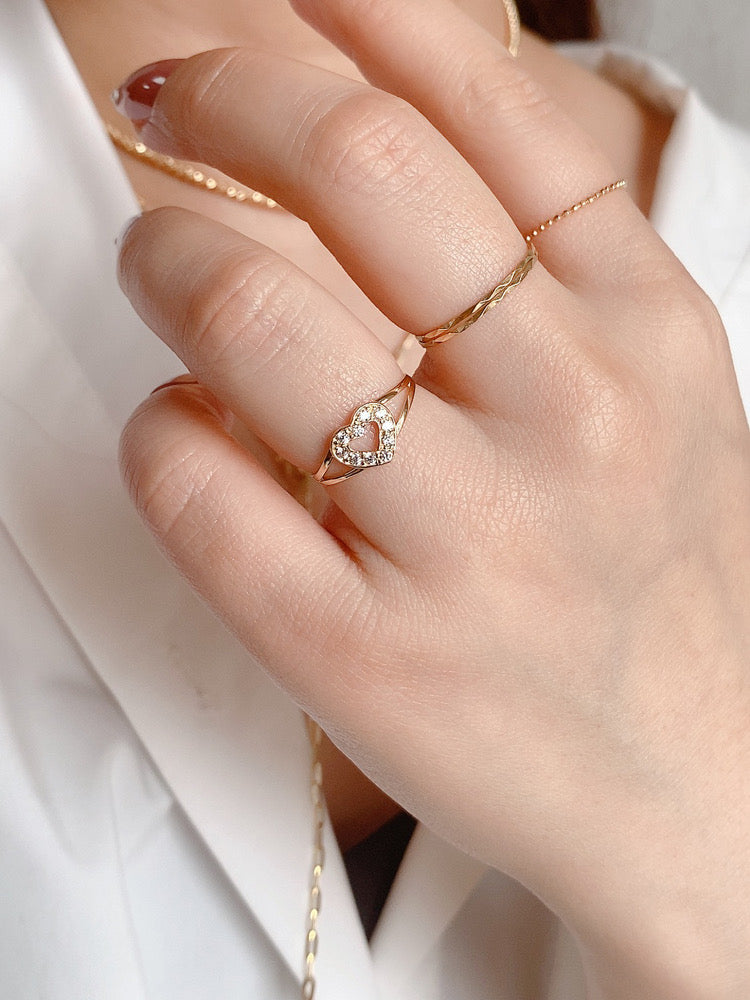 Flashing Heart Stackable Ring