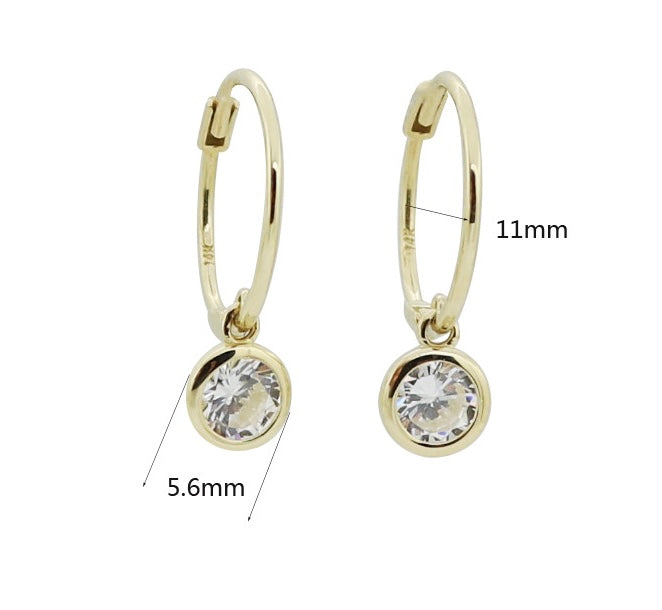 Clara Bezel Charm Hoop Earrings