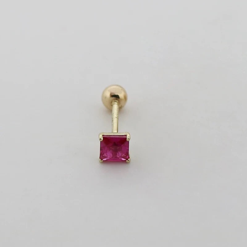 Four Claw Square Gem Stud Earrings