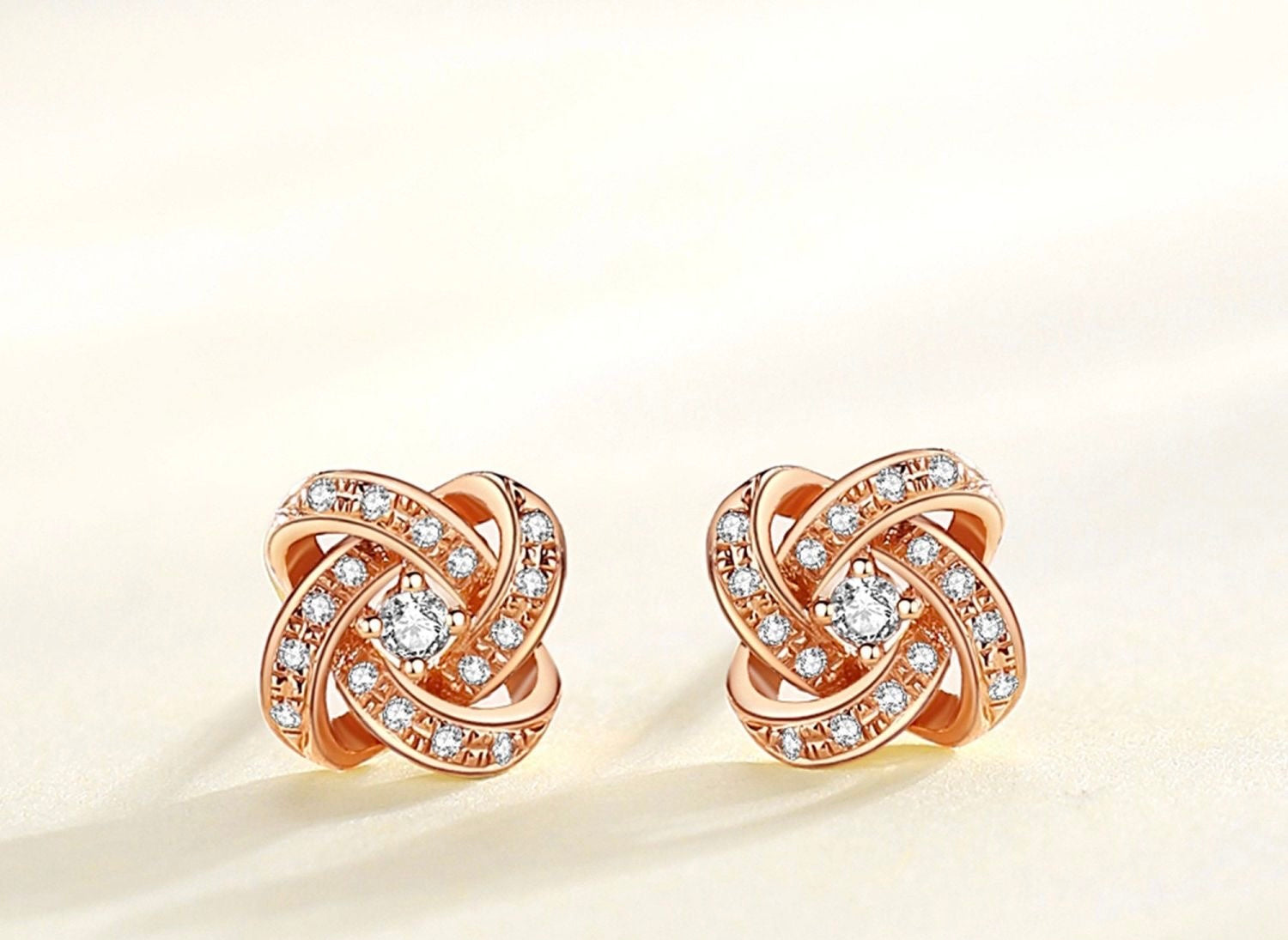 Zircon Diamond Swirl Stud Earrings