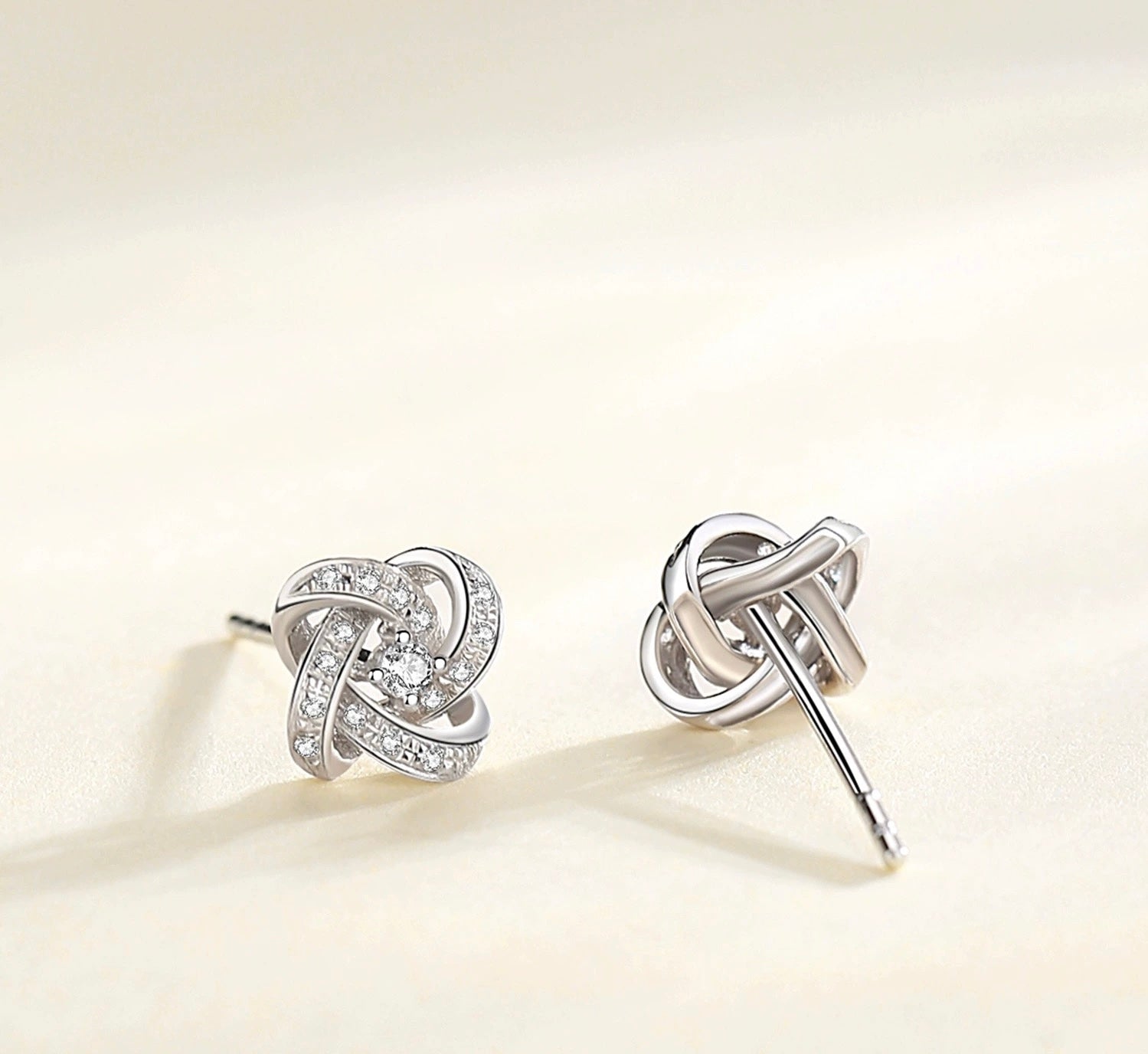 Zircon Diamond Swirl Stud Earrings