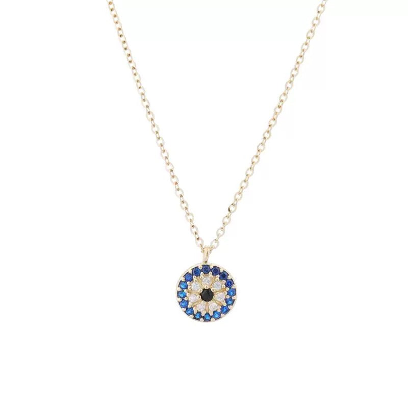 Evil Eye Round Charm Necklace