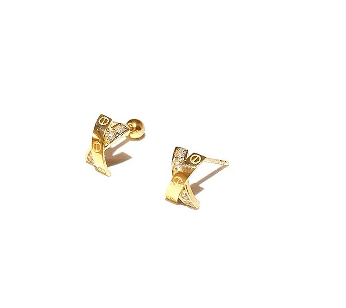 Love Screw Crosses Stud Earrings