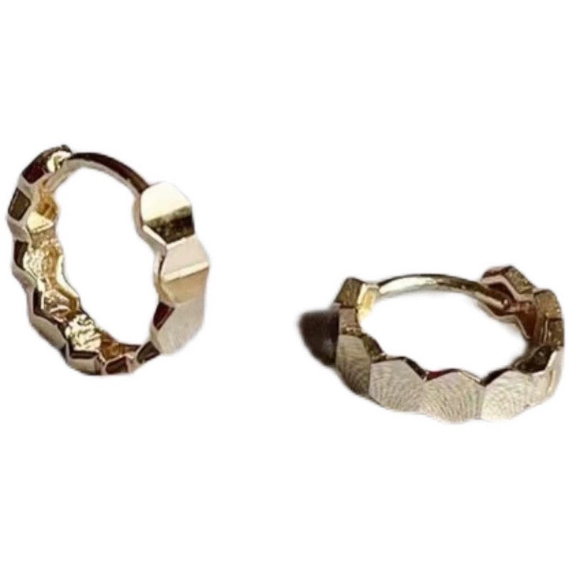 Honeycomb Hex Huggie Hoops