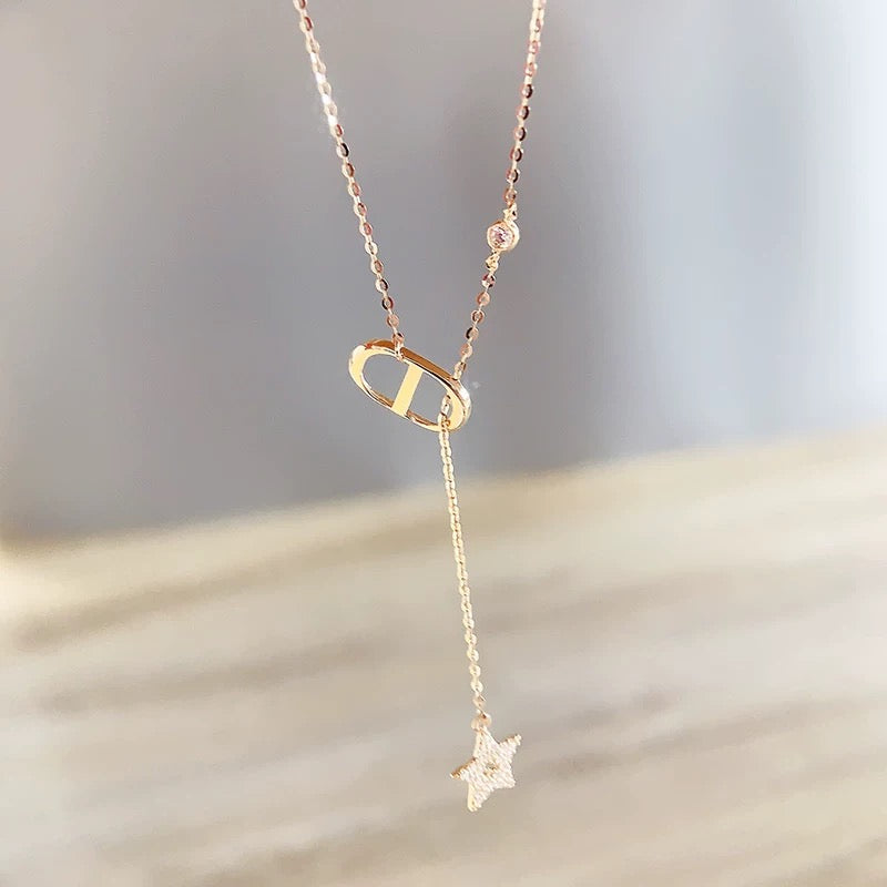 Anchor & Star Lariat Necklace