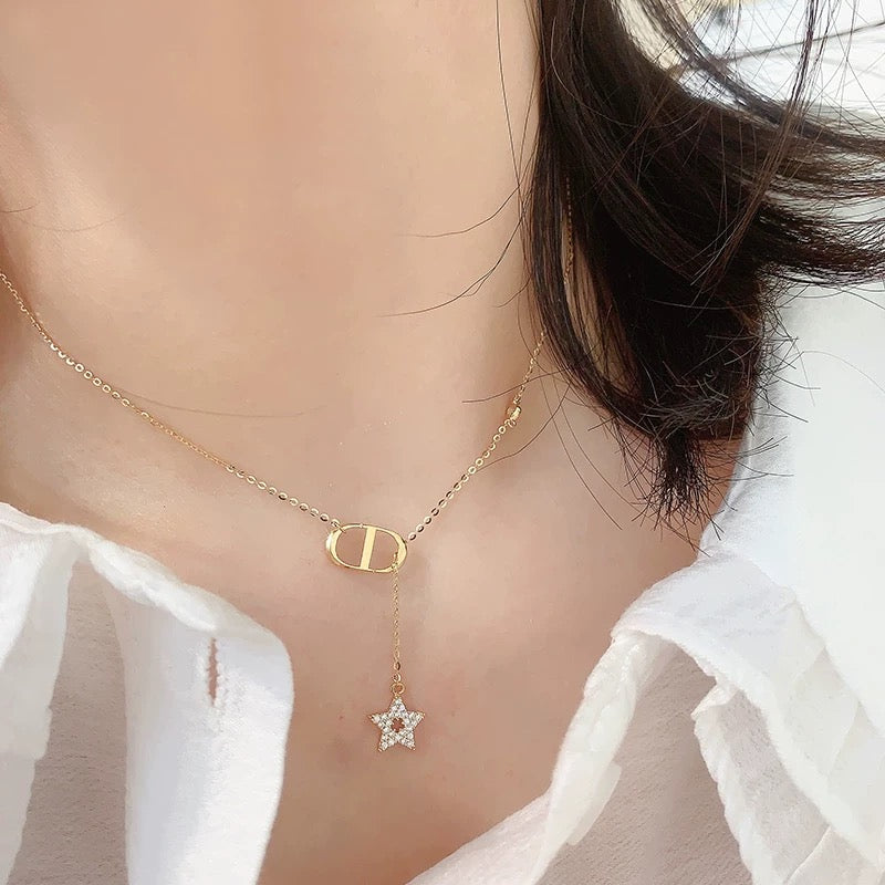 Anchor & Star Lariat Necklace