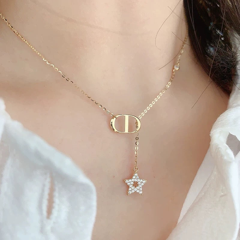 Anchor & Star Lariat Necklace